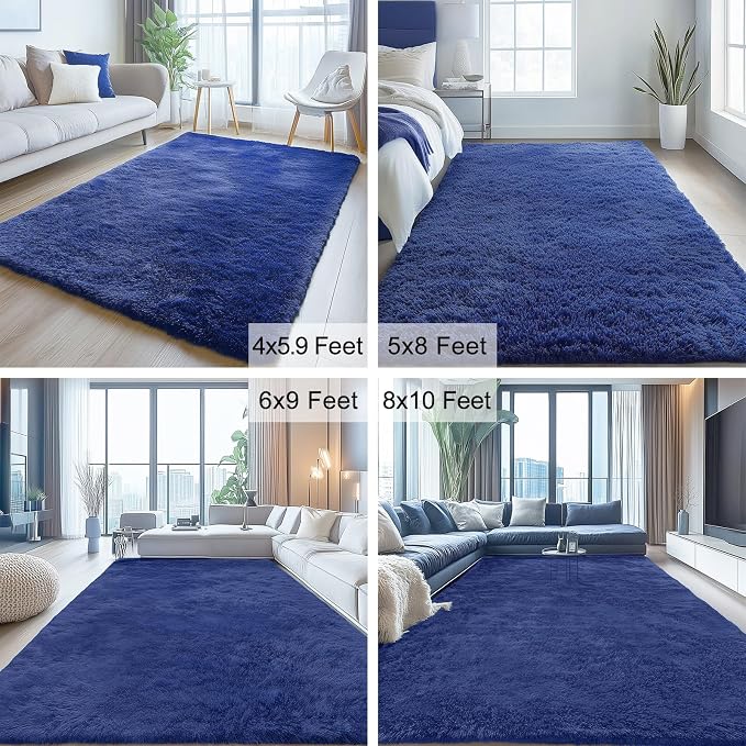 OLANLY 3x5 Machine Washable Small Bedside Rug, Soft Fluffy Shaggy Rugs - Image 5