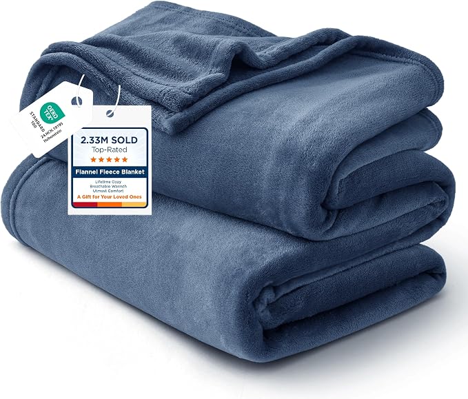 Bedsure GentleSoft Fleece Throw XL Blanket Mineral Blue by BEDSURE