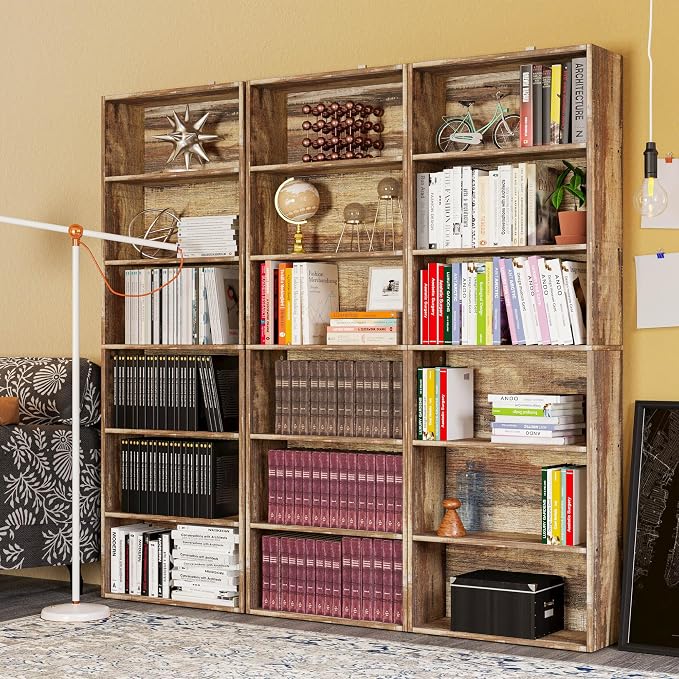 IRONCK Bookshelves and Bookcases Floor Standing 6 Tiers Display Storage Shelves - Image 2