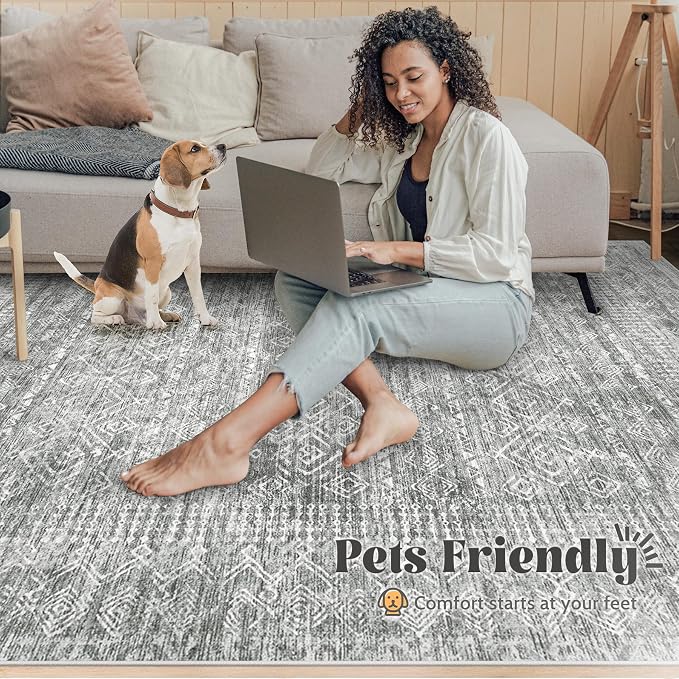 Washable Area Rug 5x7: Moroccan Rug - Image 5