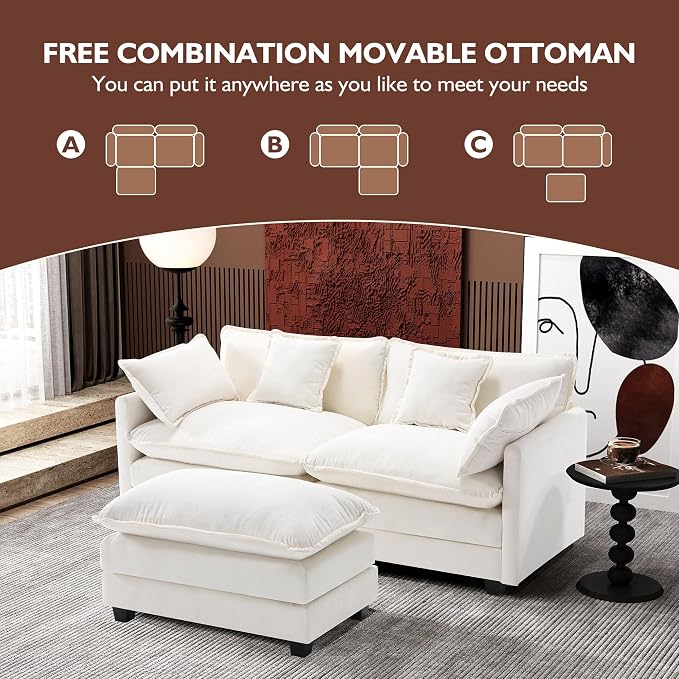 Ihanherry 77" L Shaped Modern Sofa Modular Sectional Cloud Couch - Image 6