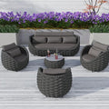 TWT Outdoor Patio Furniture Set-5 Pieces Aluminum Sectional Sofa, Metal Patio by TWT