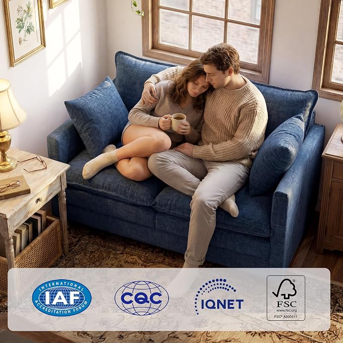 Loveseat Sofa with Cloud 3-Layer Cushion & 27" Deep Seat, Modern Small Couch - Image 4