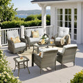 Weaxty 7 Pieces Patio Furniture Set, Wicker Outdoor Swivel Rocking Chairs by Eco-ChicLivingBeautifullyAffordable