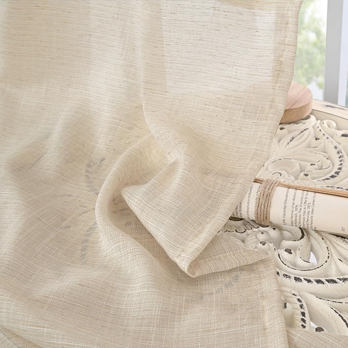 BGment 108 Inch Length Linen Curtains - Image 7