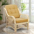Malibu Lounge Living Accent Armchair Natural Rattan Wicker Handmade Design by Wickerix
