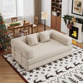 4-in-1 Foldable Sofa Bed Teddy Fabric Foam-Filled Compressed Couch, Beds Queen by BSHOMGI