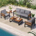 VilroCaz 4-Piece Outdoor Patio Furniture Sectional Sofa Set by VilroCaz
