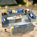 ovios 13 Pieces Patio Furniture Set, Outdoor Wicker Sectional Sofa by OVIOS