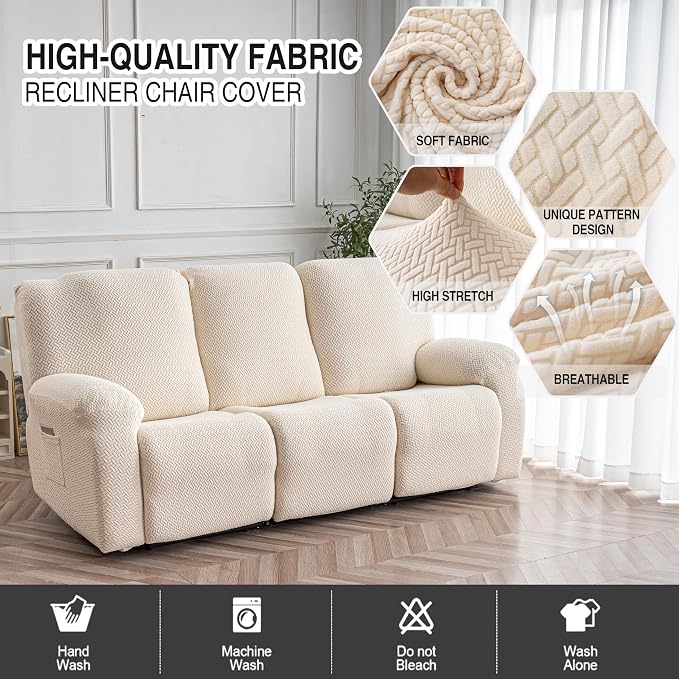 Genina Recliner Sofa Cover Stretch Couch Covers, Sofa Slipcover - Image 2
