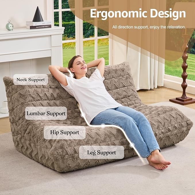 Bean Bag Chairs for Adults Giant Bean Bag Chair Memory Foam BeanBag Chair Bean - Image 5