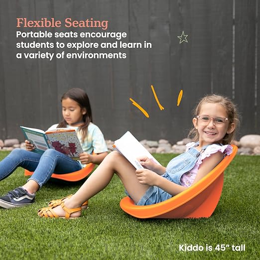 ECR4Kids Plastic Leaf Scoop Floor Rocker Seat, Classroom Furniture - Image 4