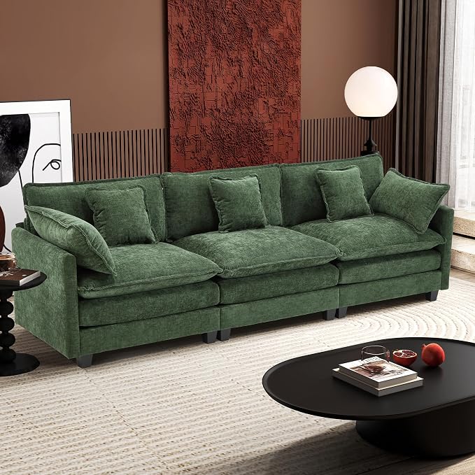 Ihanherry 111.4 Inch 3-Seater Cloud Sofa, Modular Sectional Couch, Modern Deep by iHanHerry