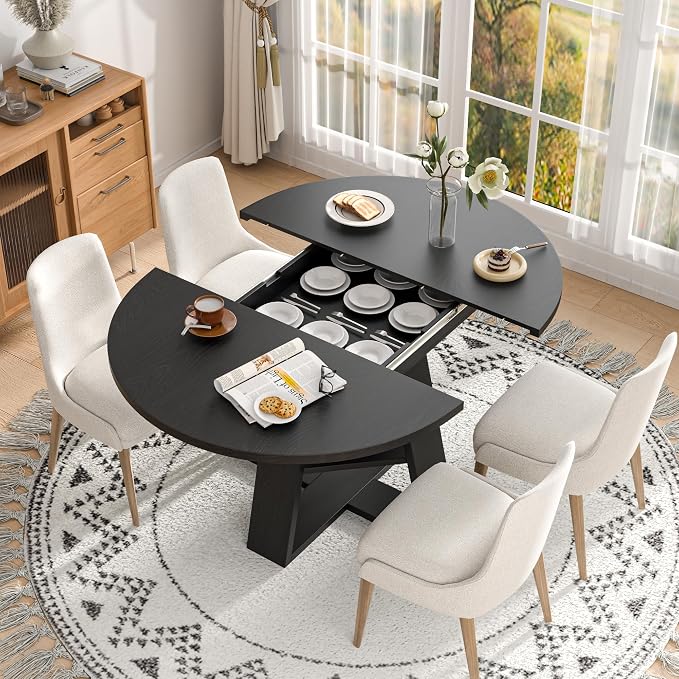 43.3in-59in Extendable Round Dining Table - Image 7