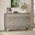 BORNOON Fluted 7 Drawer Dresser, 47.2" Wide Modern Boho Chest of Drawers by BORNOON