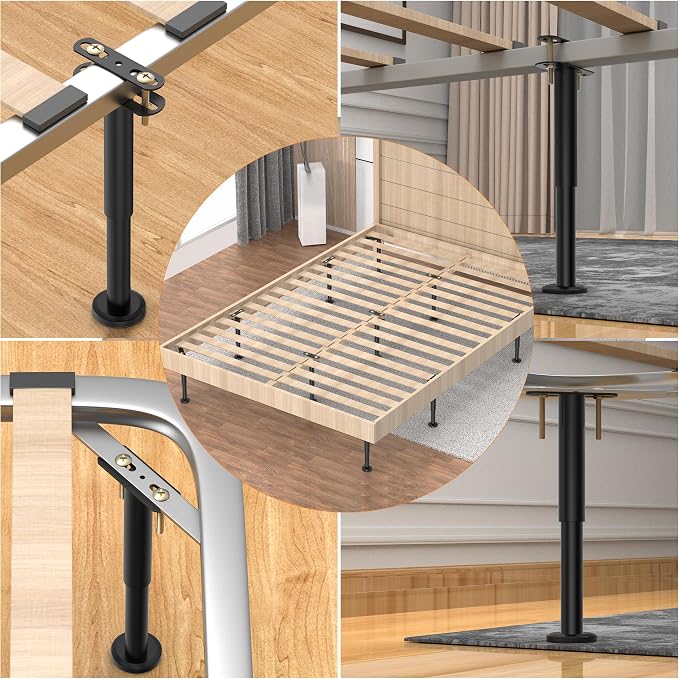 Wlrrcwdttc 4 Pcs Adjustable Height Bed Support Legs 10-17 inch, Bed Frame - Image 4
