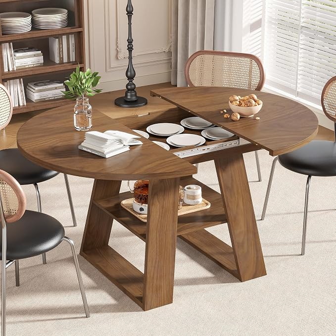 43.3in-59in Extendable Round Dining Table - Image 4