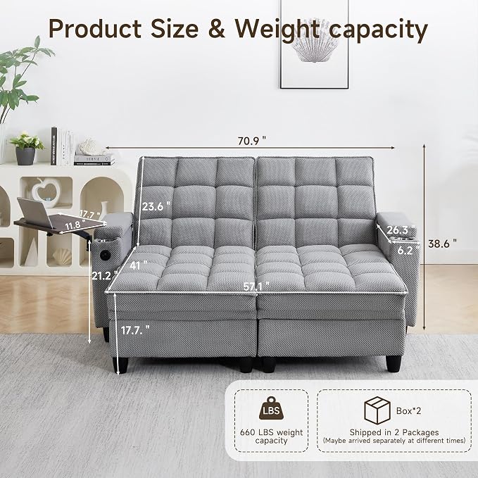 70.9'' Double Chaise Lounge - Image 2