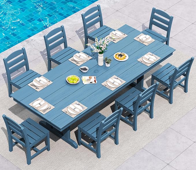 SERWALL 9 Piece Outdoor Dining Set by SERWALL