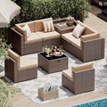 Aoxun 8 Piece Patio Furniture Set, Wicker Outdoor Furniture by Aoxun