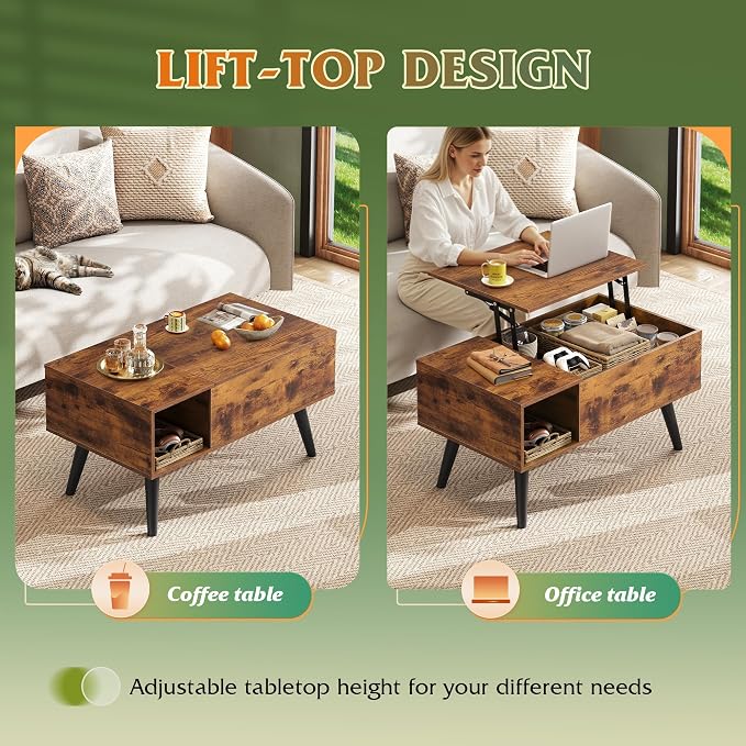 WLIVE Coffee Table for Living Room, Small Coffee Table - Image 5