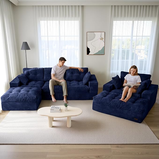 MAXYOYO Sectional Sofa Couch and Chaise Lounge, L Shaped Modern Cloud Couch - Image 9