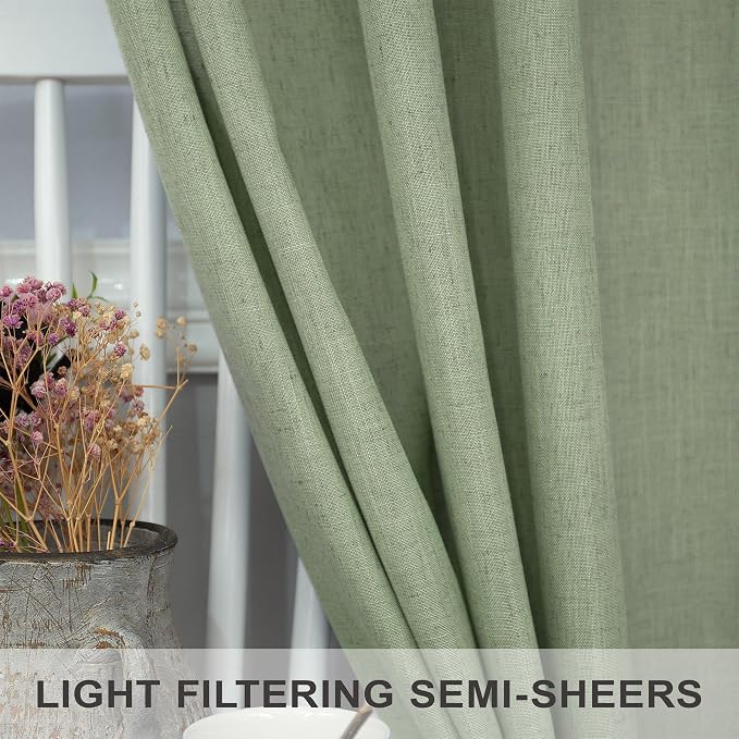 Christmas Sage Green Curtains 108 Inches Long - Image 3