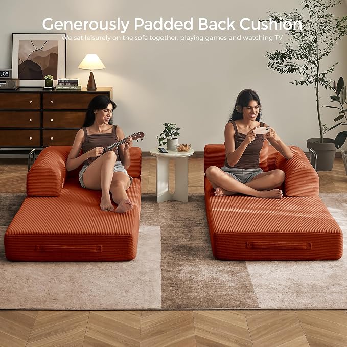 79" Convertible Sofa Bed with Fixed-Shape Frame & Removable Armrests, Modular - Image 3