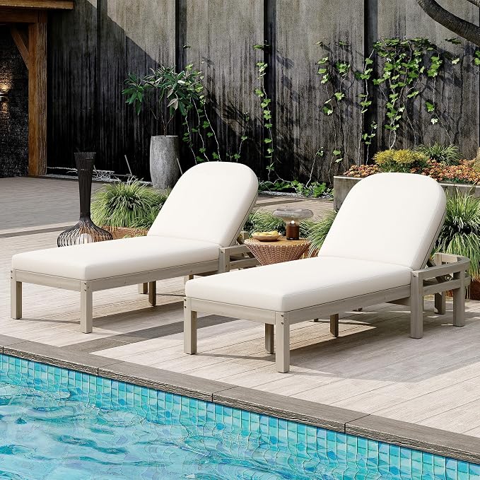 Outdoor Chaise Lounge Chair Set of 2, Patio Chaise Lounge Recliner by OwnMidcenzarQuality