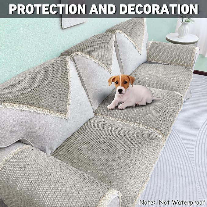 Couch Arm Covers, Couch Covers, Non-Slip Lace Armrest Covers, Headrest/Backrest - Image 4