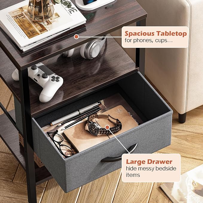 SUPERJARE Nightstand Set of 2, Bed Side Tables - Image 8