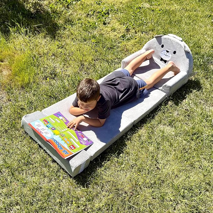Kids Sofa Bed with Removable Washable Cover & Magic-Tape Backrest – Foldable - Image 5