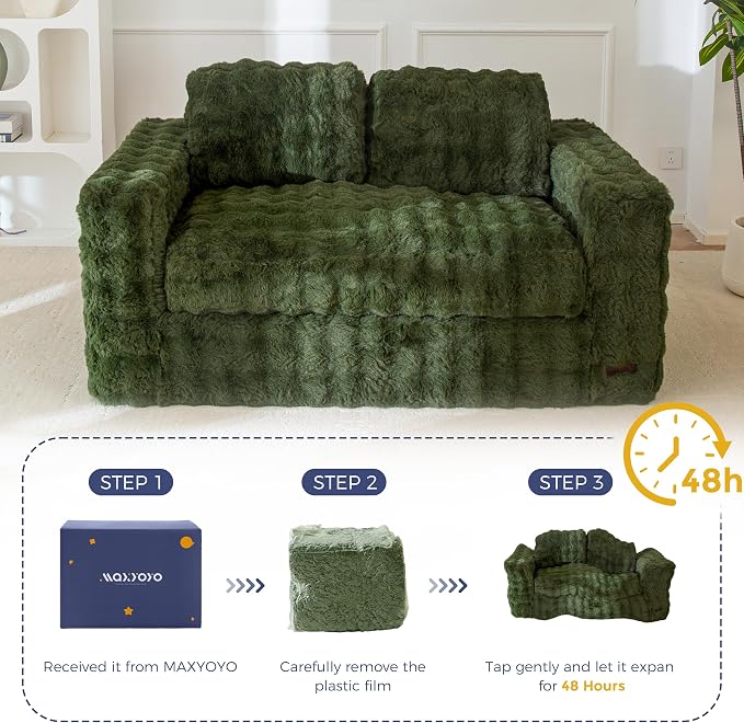 MAXYOYO Loveseat Sofa for Living Room, Small Sofa Couch Tufted Boneless Couch - Image 5