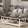 ChooChoo Farmhouse Coffee Table, Rustic Vintage Living Room Table by ChooChoo