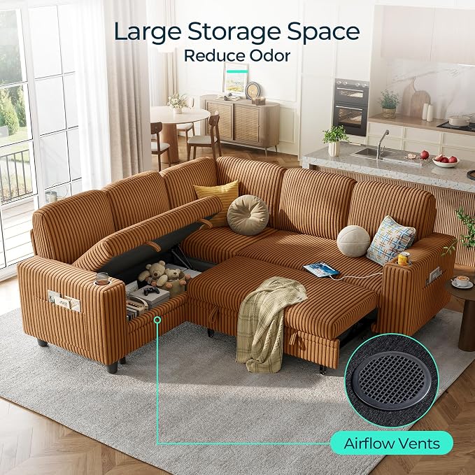 LINSY HOME Sectional Sleeper Sofa - Image 4