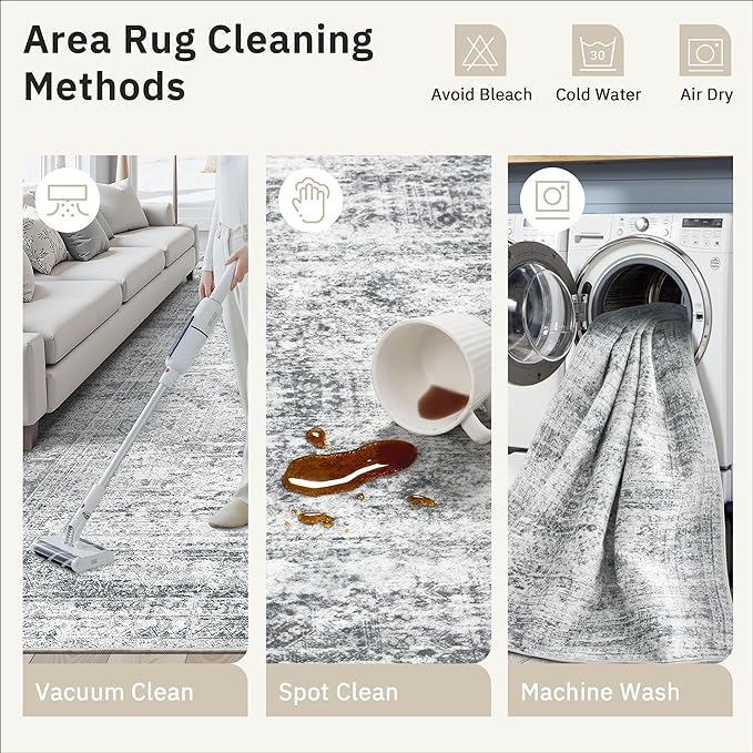 Soalmost 3x5 Rug, Small Area for Kitchen, Machine Washable Non-Slip Throw Rug - Image 5