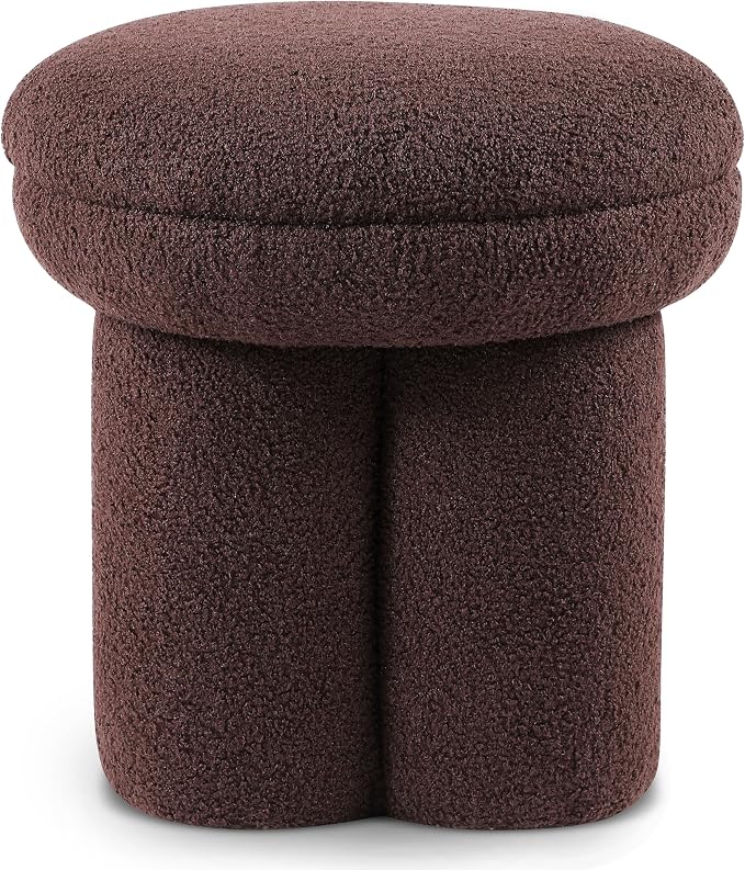 Furniture of America Rami Modern 17.5-inch Mushroom-Shape Upholstered Ottoman - Image 5