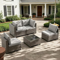 MOCHITO 5 Pieces Outdoor Patio Furniture Sets, All-Weather Sectional Sofa Dark by Unknown