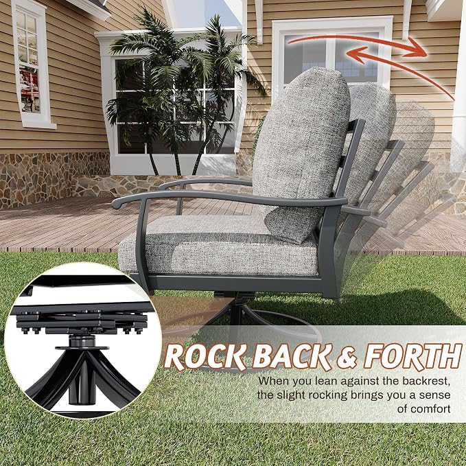HOMREST Outdoor Swivel Rocker Patio Chairs - Image 3