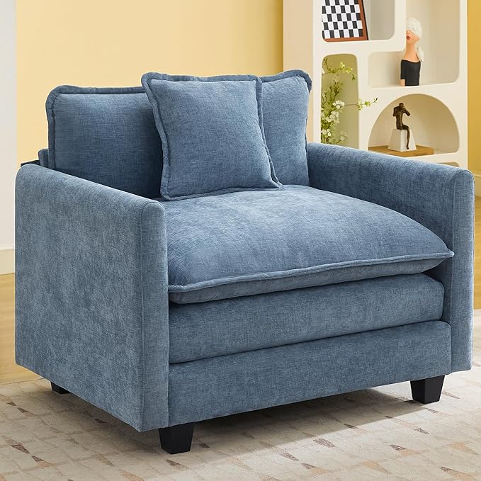 WUTUTUEE 41'' Modern Chenille Oversized Chair, Upholstered Accent Living Room by WUTUTUEE