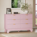 BORNOON Fluted 6 Drawer Dresser, 47.2" Wide Modern Boho Chest of Drawers by BORNOON