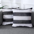 AmHoo Pack of 2 Farmhouse Stripe Check Throw Pillow Covers Set Case Cotton by AmHootextile