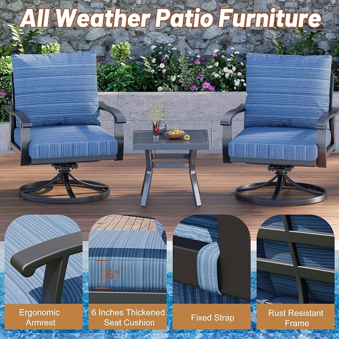 HOMREST Outdoor Swivel Rocker Patio Chairs - Image 5