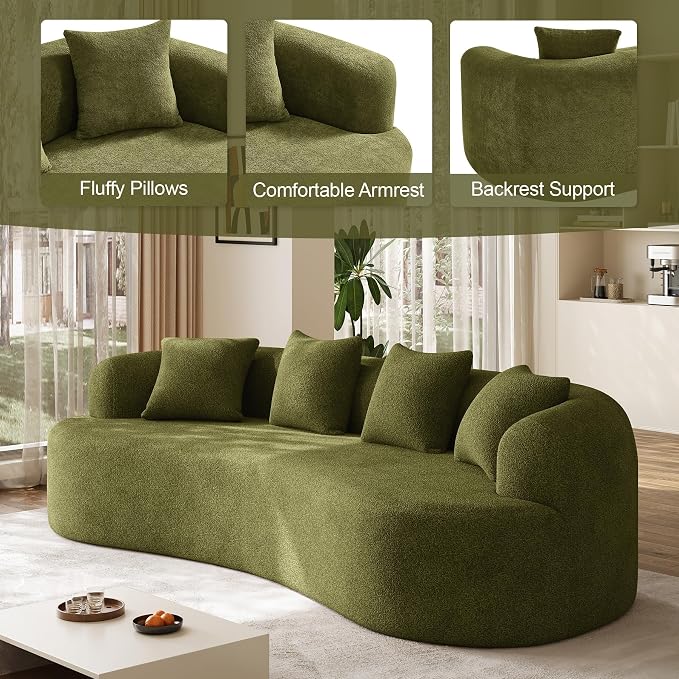 Oversized Sectional Sofa for Living Room, Modern Luxury Plush Chenille 4-Seater - Image 8