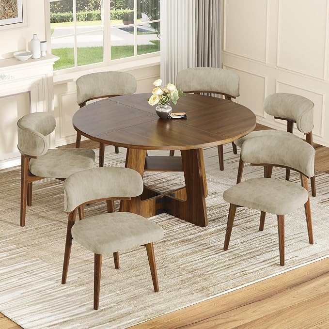 Dining Chairs Set of 4, Modern Upholstered Dining Chairs, Wooden Kitchen Chairs - Image 7