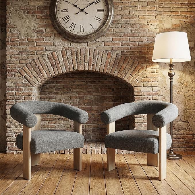 VKNOW Accent Chair Living Room Chairs Set of 2, Modern Upholstered Arm Chair - Image 7