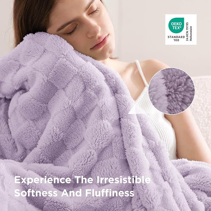 Bedsure GentleSoft Lavender Fog Twin XL Blanket - Image 4
