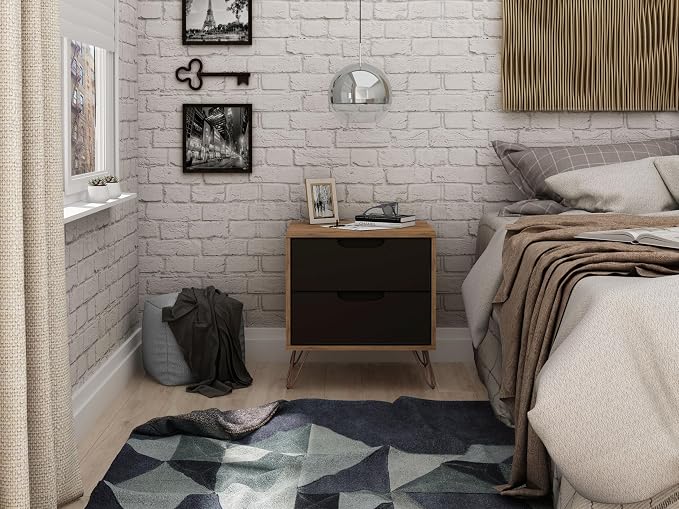 Elegant Gray Nightstand with Shelf and Drawer Made from Sustainable Materials - Image 2