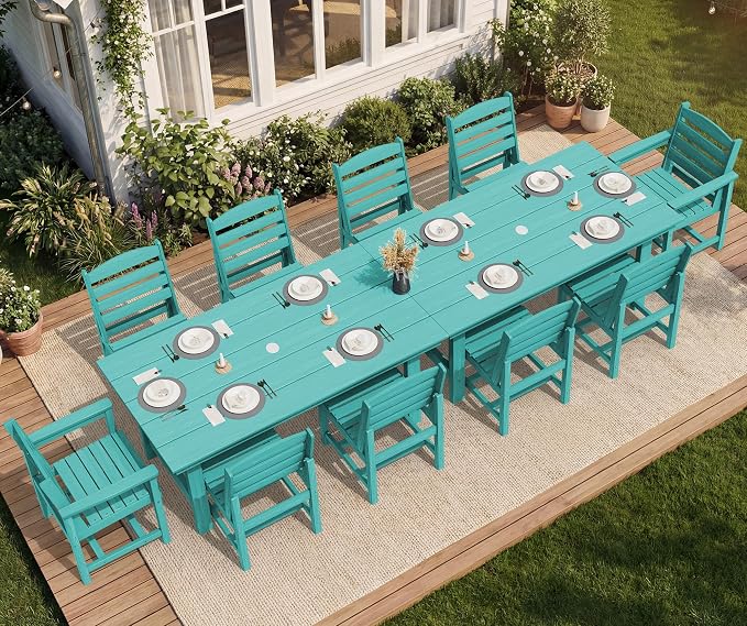 SERWALL Patio Dining Sets for 10 Person, HDPE Dining Set - Image 3