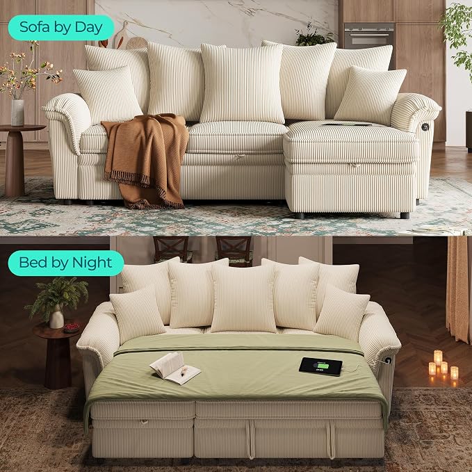LINSY HOME 90.5'' Sectional Sleeper Sofa - Image 8